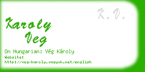 karoly veg business card